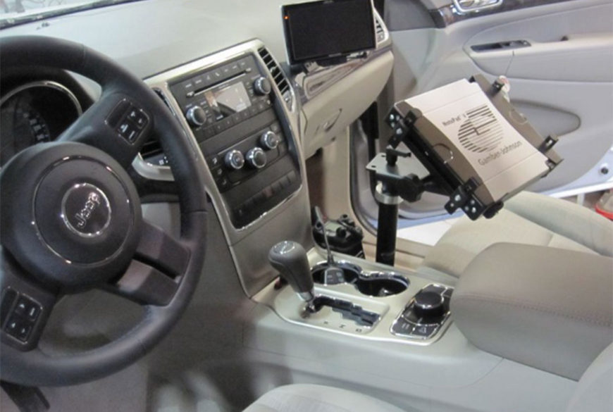 Dashboard of a car with equipment installed